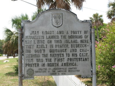 Jean Ribault first Protestant Prayer in Americas