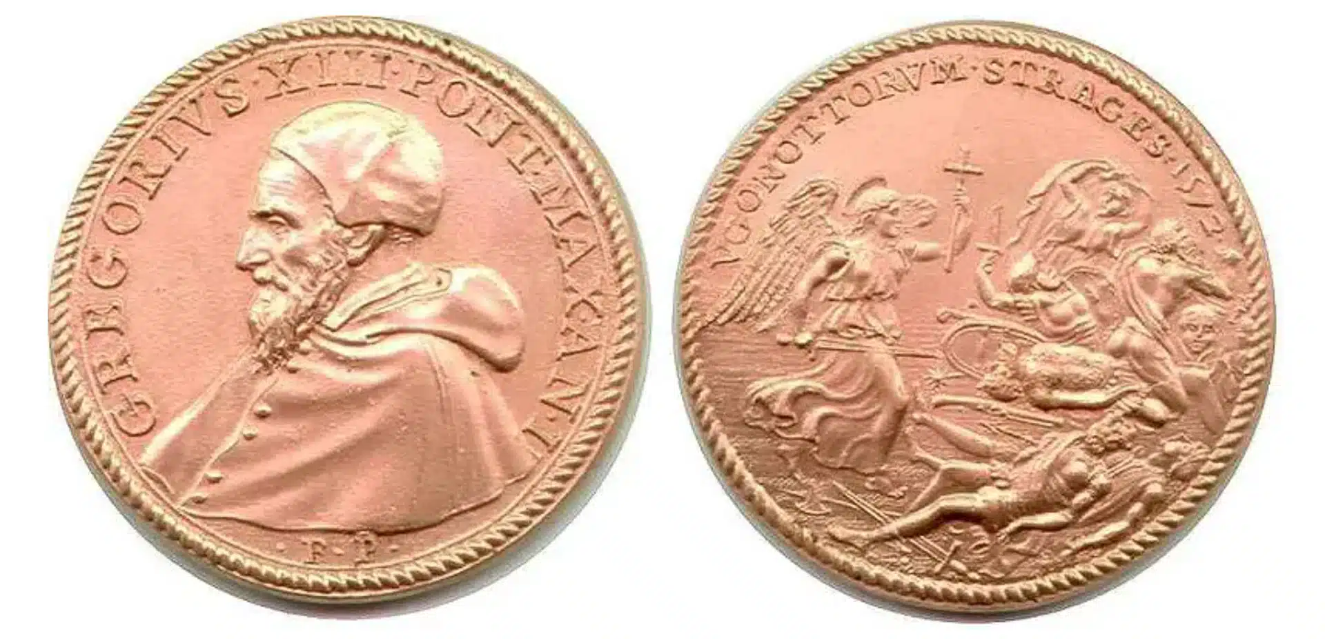 Bloodbath coin commemorating the murder-massacre of the French Huguenots 1572